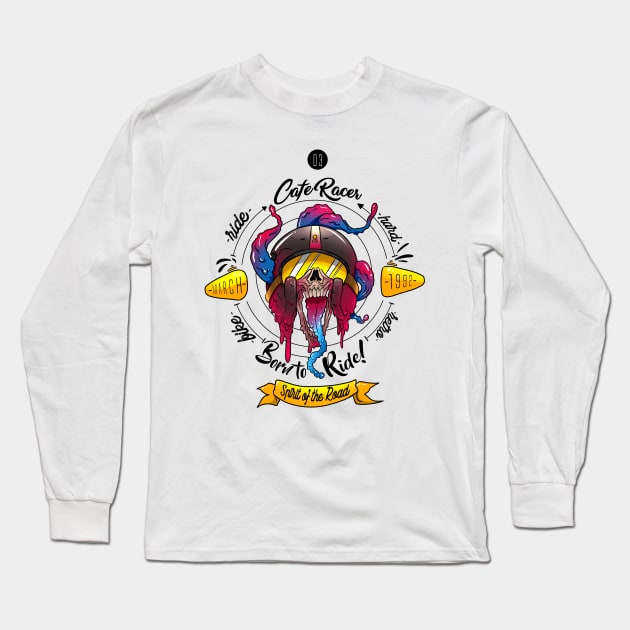 Cafe racer helmet Long Sleeve T-Shirt by cesarmora456